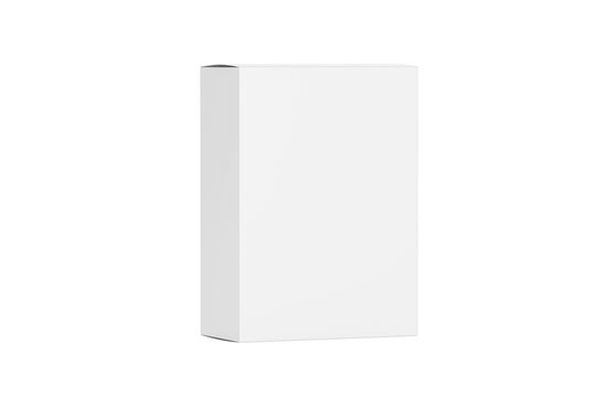 Blank white vertical cardboard box for product packaging and branding mockup presentation isolated on transparent background, illustration