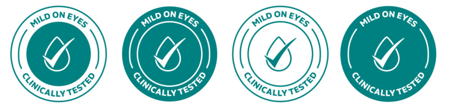 Mild on eyes clinically tested icon, Suitable for soap product label. vector illustration.