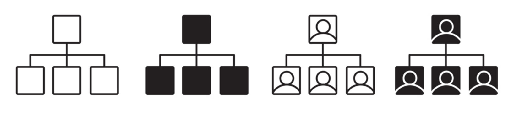 organizational in four different variations. vector set on white background.