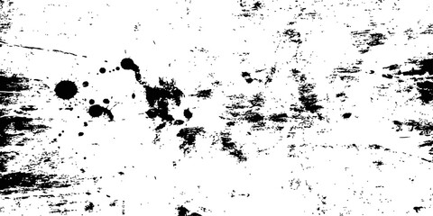 Fototapeta premium Black and white grunge texture background with ink splatters and distressed scratched surface overlay vector illustration