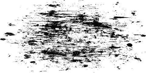 Naklejka premium Horizontal Grunge Texture Scratches and Spots Overlay Black Vector Design Element