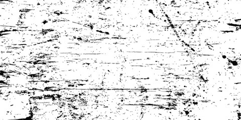 Fototapeta premium Black and White Grunge Texture Overlay Vector with Scratches and Ink Splatter Effect