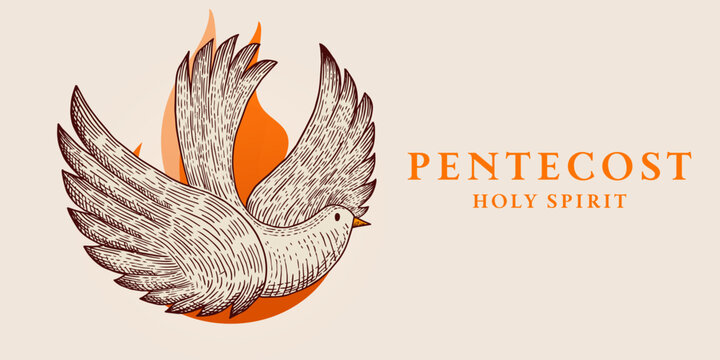 hand drawn pentecost holy spirit banner illustration