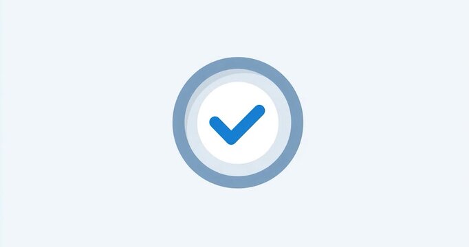 Check icon symbol for approval success confirmation, blue circle minimal sign, clean blue check mark icon verification symbol badge for user interface acceptance and positive validation