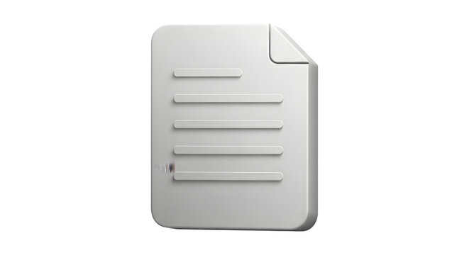 A gray document card with lines on a clean transparent background