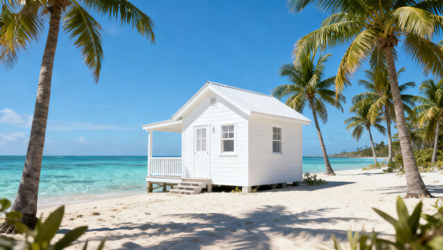 Tropical Beach White Sea View Vacation Cottage