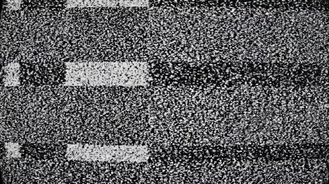 Glitch noise static with television screen effect concept. Abstract black and white glitch pattern with horizontal static lines and digital distortion effect