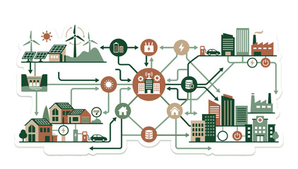 Sustainable community eco system infrastructure concept. © Kai_