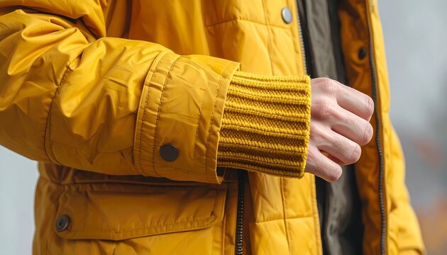 A person wearing a yellow jacket