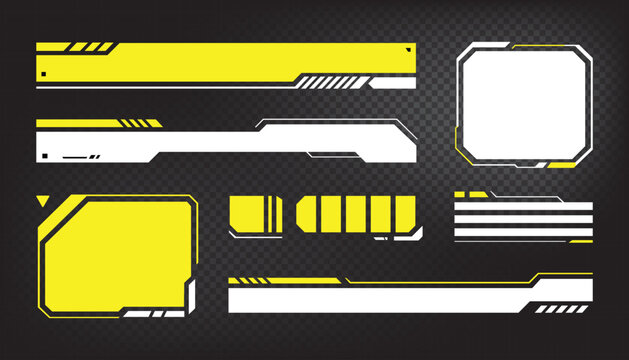 Futuristic Sci-Fi HUD UI Elements Set and Data Banner Boxes
