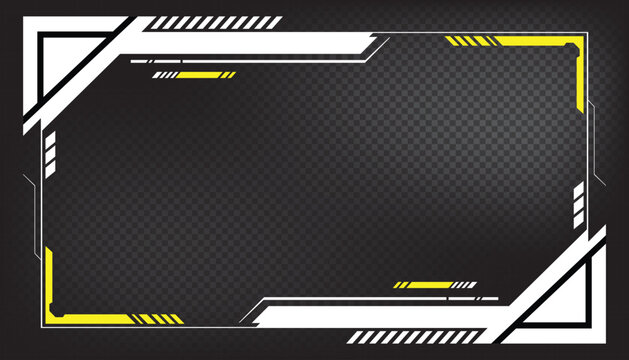Futuristic Sci-Fi HUD Border Frame and Gaming Overlay Vector
