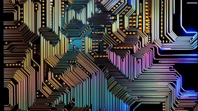 Cyber security network transition from metallic dust to chip.