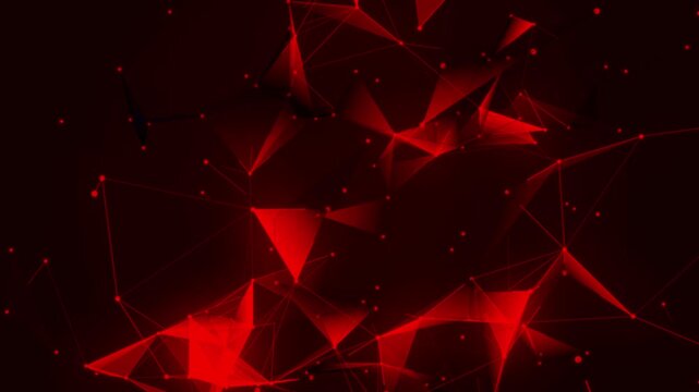 4K digital connection abstract animation dots and lines on blue background. 5G network connection structure technology background.