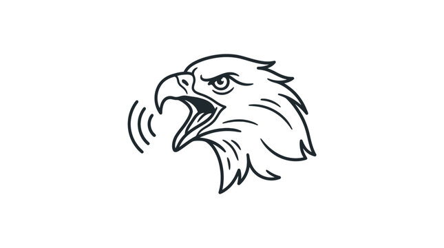 Eagle Head Roaring Vector Graphic