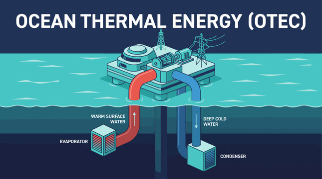 Ocean Thermal Energy Conversion OTEC Vector