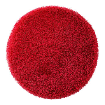 Bright Red Circular Rug for Home Decor