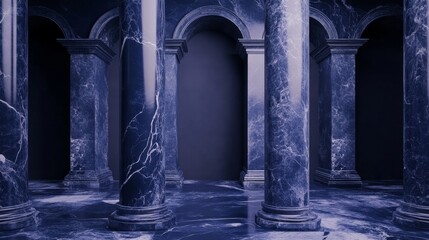 Fototapeta premium Majestic marble columns line a grand hall, evoking elegance and timeless architectural beauty