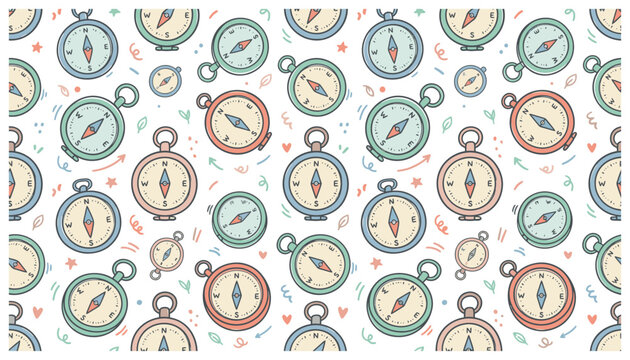 Vintage compasses on white background.