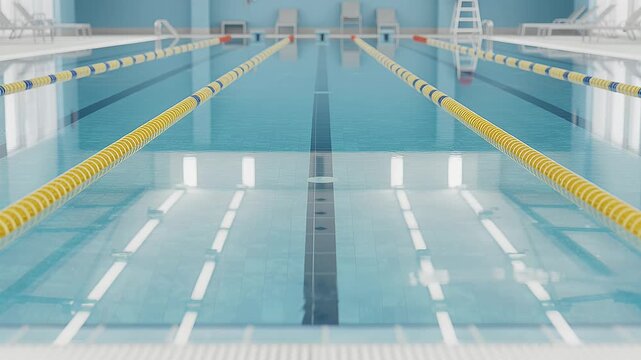 swimming pool indoor empty lanes reflections tranquil water scene