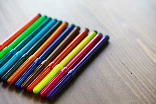 Background of lots assorted colorful marker pen set