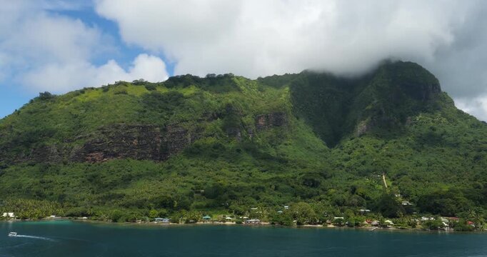 Mount Rotui view from Opunohu Bay, island of Moorea, French Polynesia.