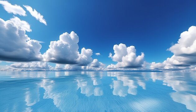 Professional clear blue sky with a few soft white fluffy clouds background with copy space