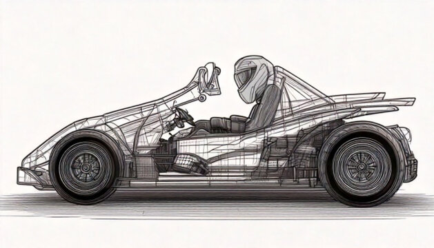 Lego Car with Lion Driver.