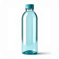 Naklejka premium Clear Blue Water Bottle With Teal Cap Isolated Studio Product Shot