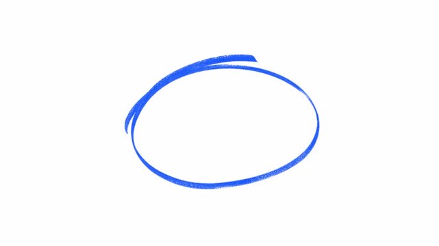 Blue Circle Highlight Marker &ndash; Hand Drawn Arrow Target Focus Overlay Animation Alpha Channel 4K