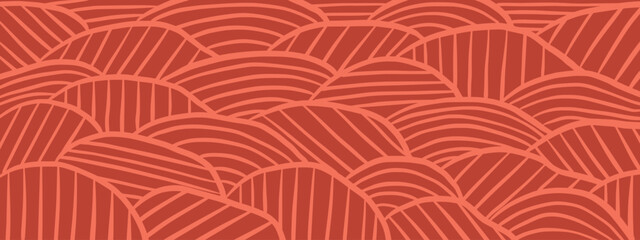 Obraz premium Vineyard landscape design. Wavy farm field lines pattern.