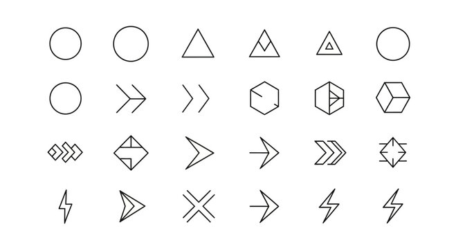 Collection of geometric shapes and symbols.