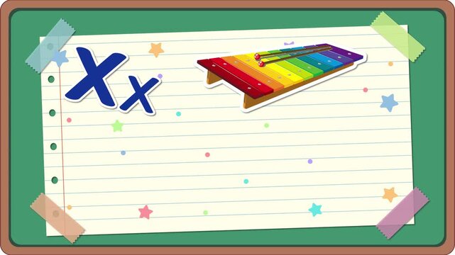 Educational Animation of Letter X with Xylophone X-ray and Xerus