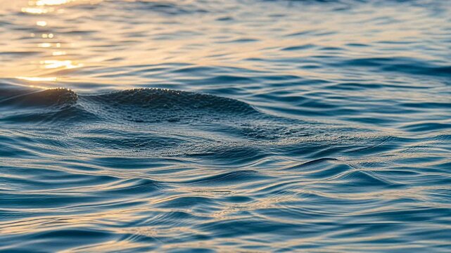 ocean waves sunlit blue water at sunset