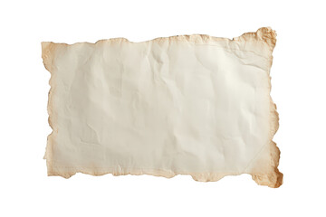 Obraz premium Old paper with torn edges, showing a vintage, weathered texture, providing a blank background. Transparent background