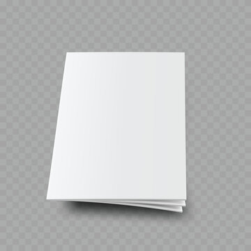 Realistic Floating Brochure Mockup Set. Vector Blank White Vertical and Horizontal Magazine Templates with Shadow.