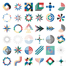 Obraz premium Modern Minimal Abstract Geometric Shapes Bundle – 40 Trendy Vector Elements