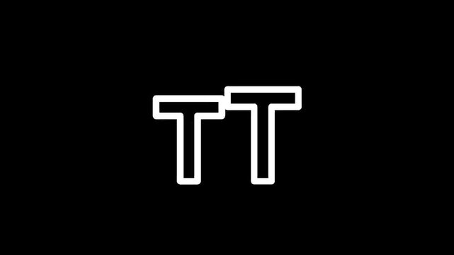 Two white letter T icons, one large and one small, on a black background