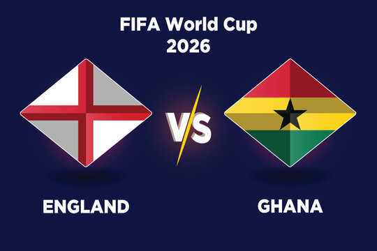 England vs Ghana football match scoreboard broadcast template for FIFA World Cup 2026.
