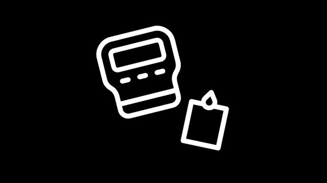 Digital device and lit candle icon on black background, representing technology and tradition