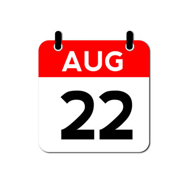 August 22th Day Calendar Vector Icon Perfect for planner, reminder, time management, schedule, office, business, and monthly event start design template