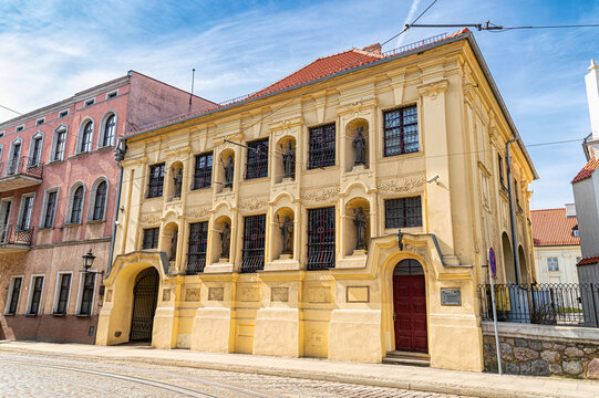 Medieval facade of ancient abbey in Grudziądz, Poland
