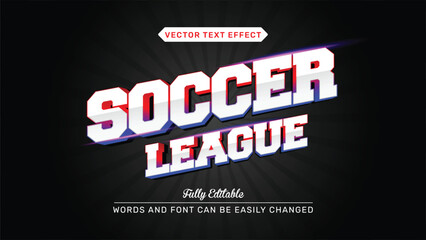 Soccer league 3d editable vector text effect © VectorDot