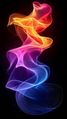 Naklejka premium Abstract Swirling Light Form With Colorful Glow Against Dark Background