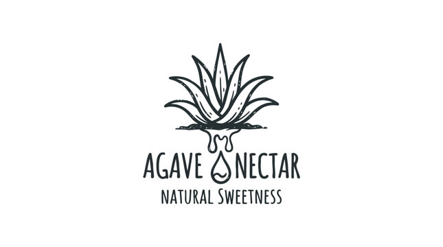 Agave Nectar Logo with Plant and Dripping Sweetness