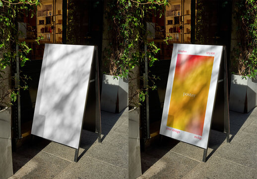 Mockup Of A-Frame Customizable Vertical Poster