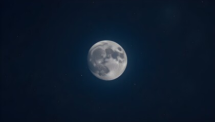 Fototapeta premium Full Moon in Dark Night Sky