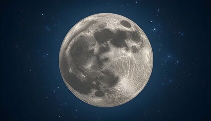 Obraz premium Full Moon in Dark Night Sky