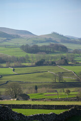 Obraz premium View over Wharfedale from path above Grassington in the Yorkshire Dales National Park
