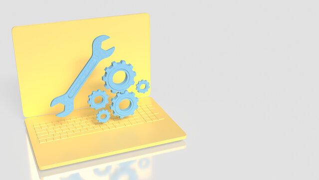 Computer Maintenance Technical Support and System Repair Concept 3d render.