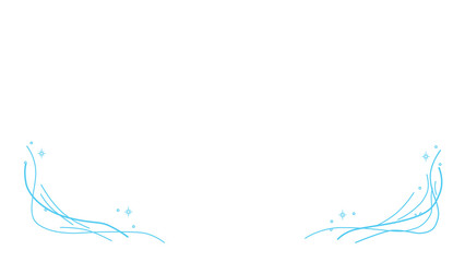 Naklejka premium Light Blue Elegant Corner Line Decoration with Sparkles, Minimal Abstract Border, Transparent PNG Decorative Elements